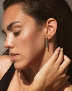 Alex Rectangular Silver Earrings