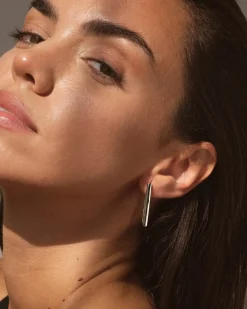 Alex Rectangular Silver Earrings