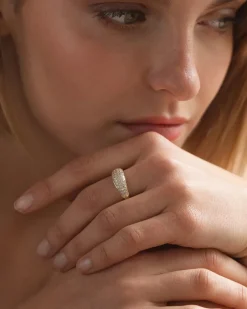 Anillo Dorado Pavé Éclat