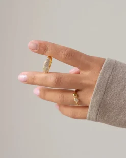 Anillo Dorado Pavé Éclat