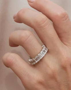 Anillo Plata Baguette Luz