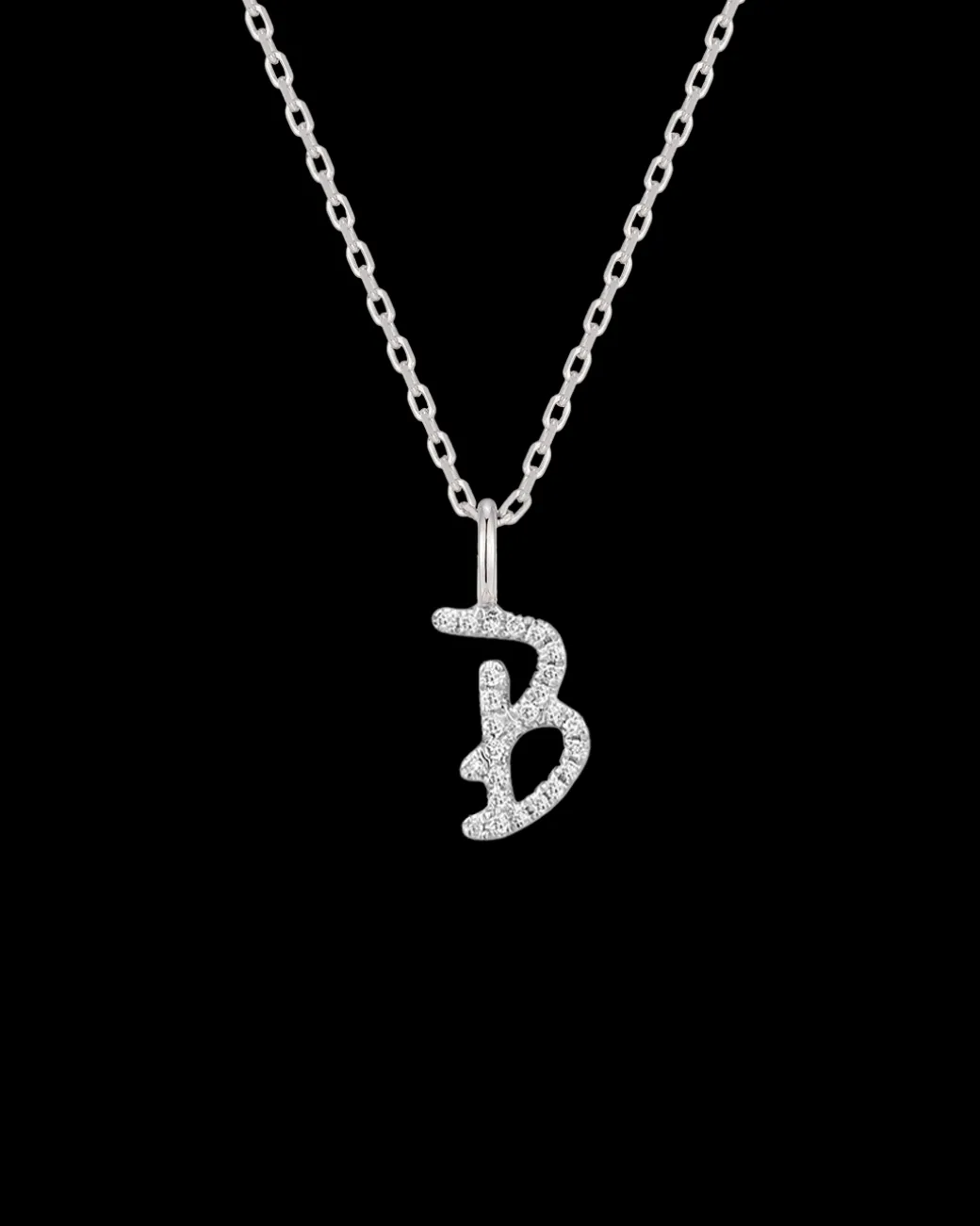 Collar Plata Letra B
