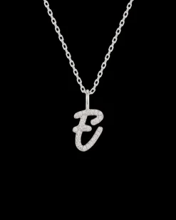 Collar Plata Letra E