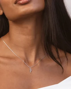 Collar Plata Letra P