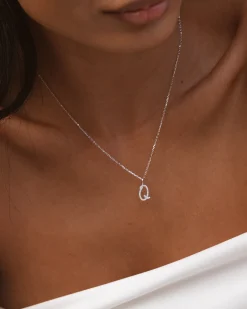 Collar Plata Letra Q