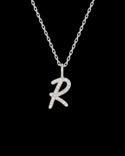 Collar Plata Letra R