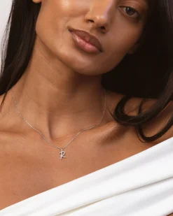 Collar Plata Letra R