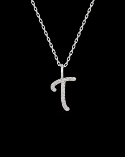 Collar Plata Letra T