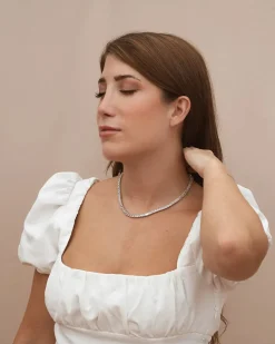 Collar Plateado Tennis Luz