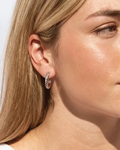 Euphoria Braided Silver Hoops