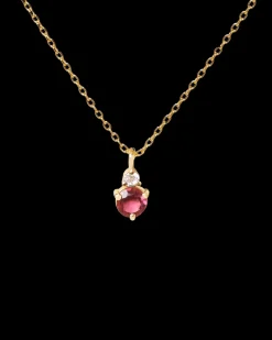 October Birthstone Necklace - Pink Tourmaline