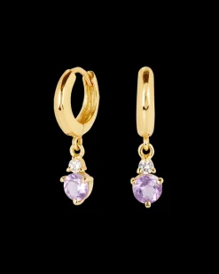 Pendientes Birthstone Febrero - Amatista