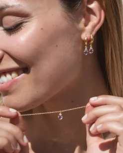 Pendientes Birthstone Febrero - Amatista