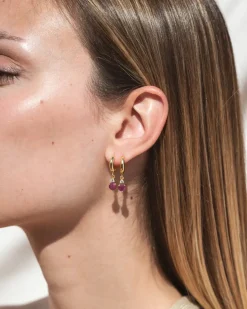 Pendientes Birthstone Julio - Rubí