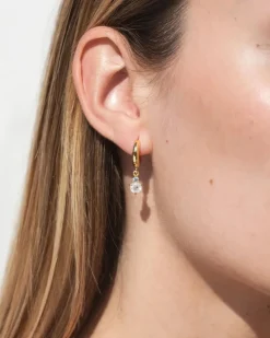 Pendientes Birthstone Junio - Piedra Lunar