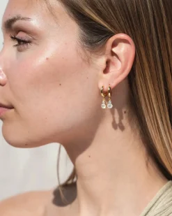 Pendientes Birthstone Junio - Piedra Lunar