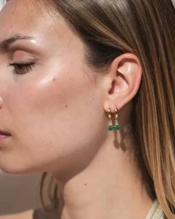 Pendientes Birthstone Mayo - Esmeralda