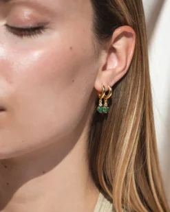 Pendientes Birthstone Mayo - Esmeralda