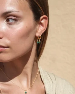 Pendientes Birthstone Mayo - Esmeralda