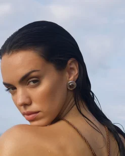 Pendientes Plateados Ojo De Tigre Hathor