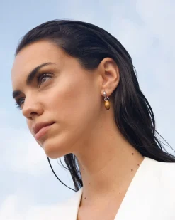 Pendientes Plateados Ojo De Tigre Bastet