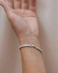 Pulsera Plateada Tennis Luz