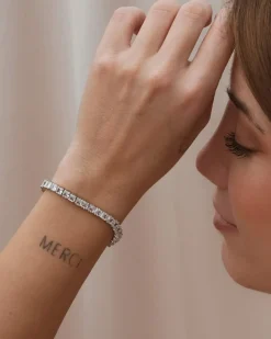 Pulsera Plateada Tennis Luz