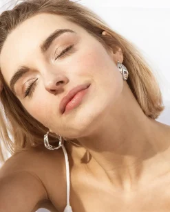 Savage Large Silver Hoops