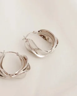 Savage Large Silver Hoops